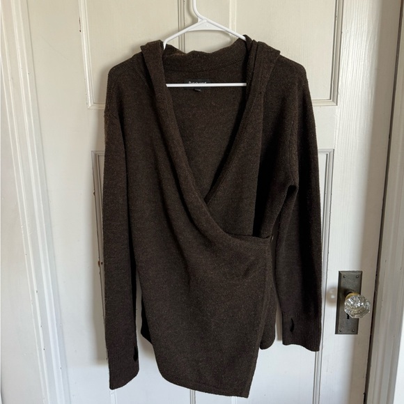 Betabrand brown Black Sheep wool wrap sweater size large/xl - Picture 1 of 10